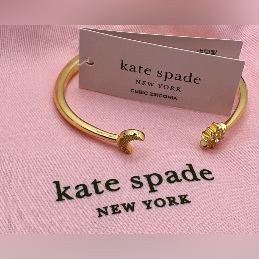 Kate Spade Stargaze Open Hinged Bracelet NWT with Dust Bag Moon & Star w/Dustbag